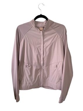 INDYGENA Dusty Mauve Athletic Bomber Jacket Lightweight Zip Front